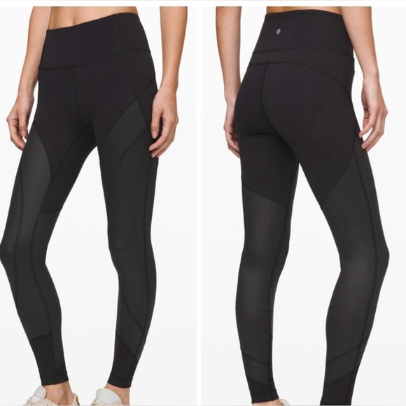 Lululemon Wunder Under High-Rise Tight Leggings Shine Women’s 8 Black - Picture 1 of 12